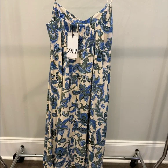 Zara maxi dress. Never worn. NWT. Blue and green - Picture 6 of 7
